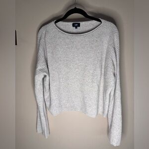 LINE the label  100% Cashmere Ribbed Knit Cropped Sweater Tan Size S